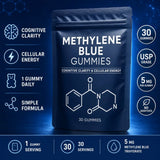 Methylene Blue Gummies 30 Count 5mg USP Grade High Purity Formula for Cognitive Clarity Cellular Energy Daily Wellness Support