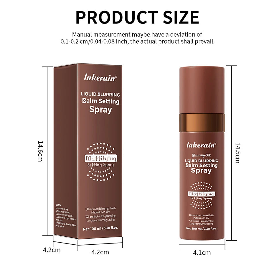 Makeup Fixer Spray Long-Lasting Oil Control Natural Matte Non Drying Weightless Makeup Liquid Blurring Balm Setting Spray