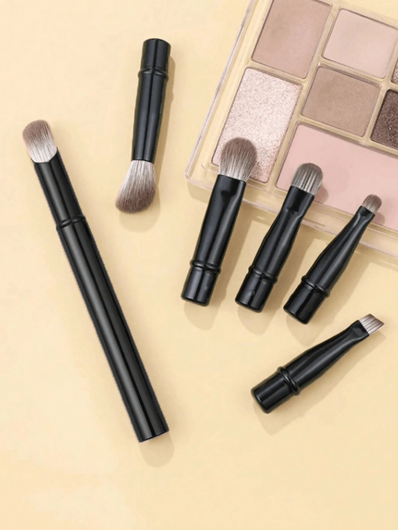 6Pcs Mini Travel Eyeshadow Makeup Brushes Set Portable Small Eye Shadow Blending Concealer Brush With Storage Case For Daily Makeup