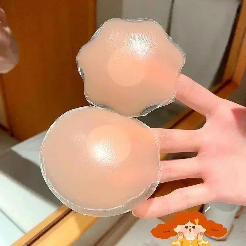 2/10pcs Invisible Nipple Cover Stickers Self-adhesive Chest Breast Petals Silicone Lift Up Paddings Reusable Women's Patch Bra