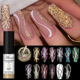 2/4/6pcs Reflective Glitter Liner Gel Nail Polish Set Pull Line Graffiti Painting Stripe DIY French Nails Design Painting Gel