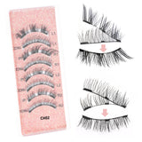 1/2 Pair Reusable Magnetic Eyelashes Tweezers Set Faux Mink Lashes Handmade 3D Natural False Eyelashes and Magnetic Tweezers Set