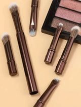 6Pcs Mini Travel Eyeshadow Makeup Brushes Set Portable Small Eye Shadow Blending Concealer Brush With Storage Case For Daily Makeup