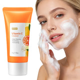 Vitamin C Facial Cleanser Deep Cleansing Moisturizing Blackhead Removal Gentle Foam Hydrating Non-Drying Face Wash Cleanser