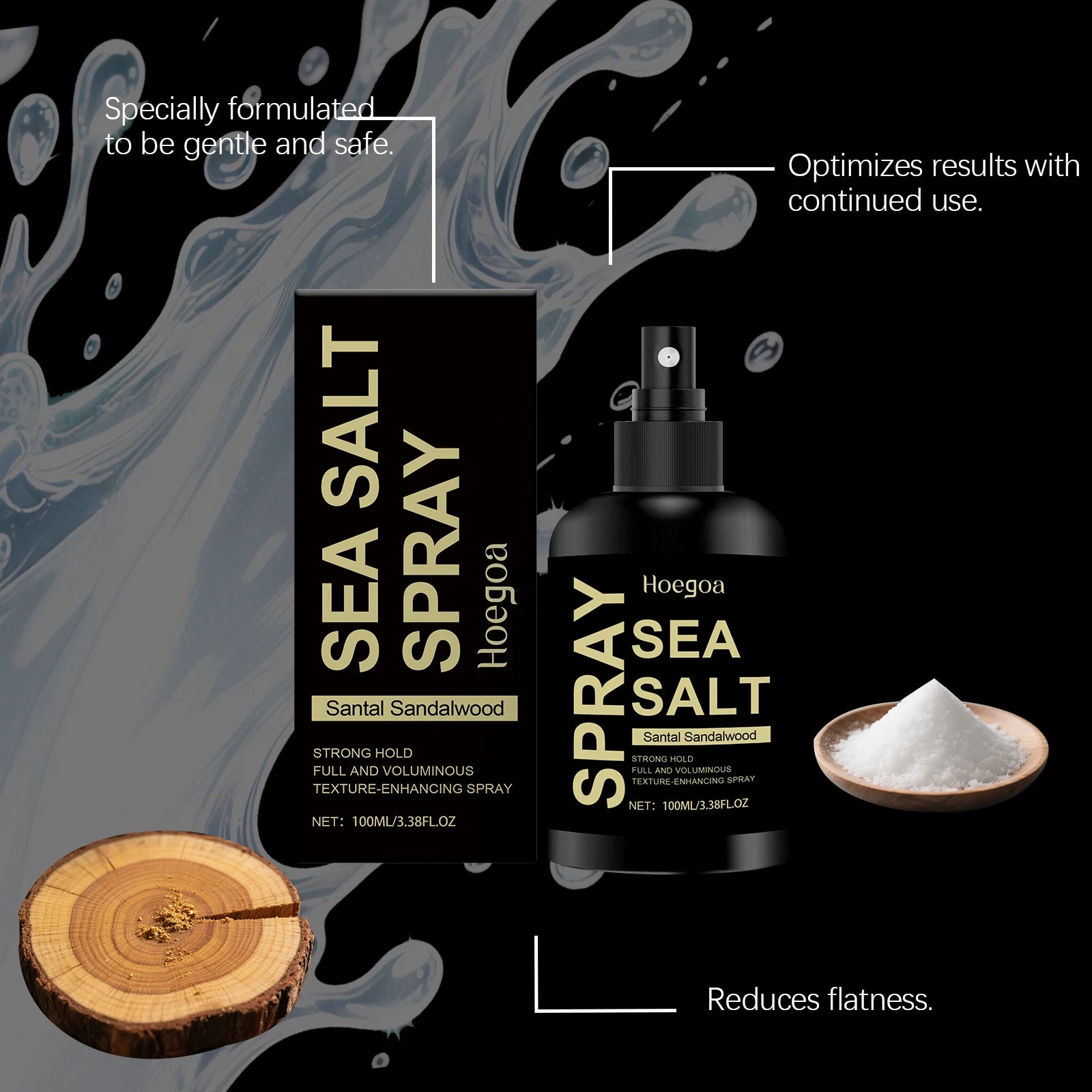 Lasting Sea Salt Styling Spray For Volume Texture Thickness Light Hold Texturizing Thickenin Hairdress Salon Holding Spray