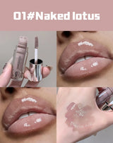 Water Light Mirror Lip Gloss Lasting Moisturizing Cool Black Silver Gray Pearlescent Fine Sparkling Lipstick Lip Oil