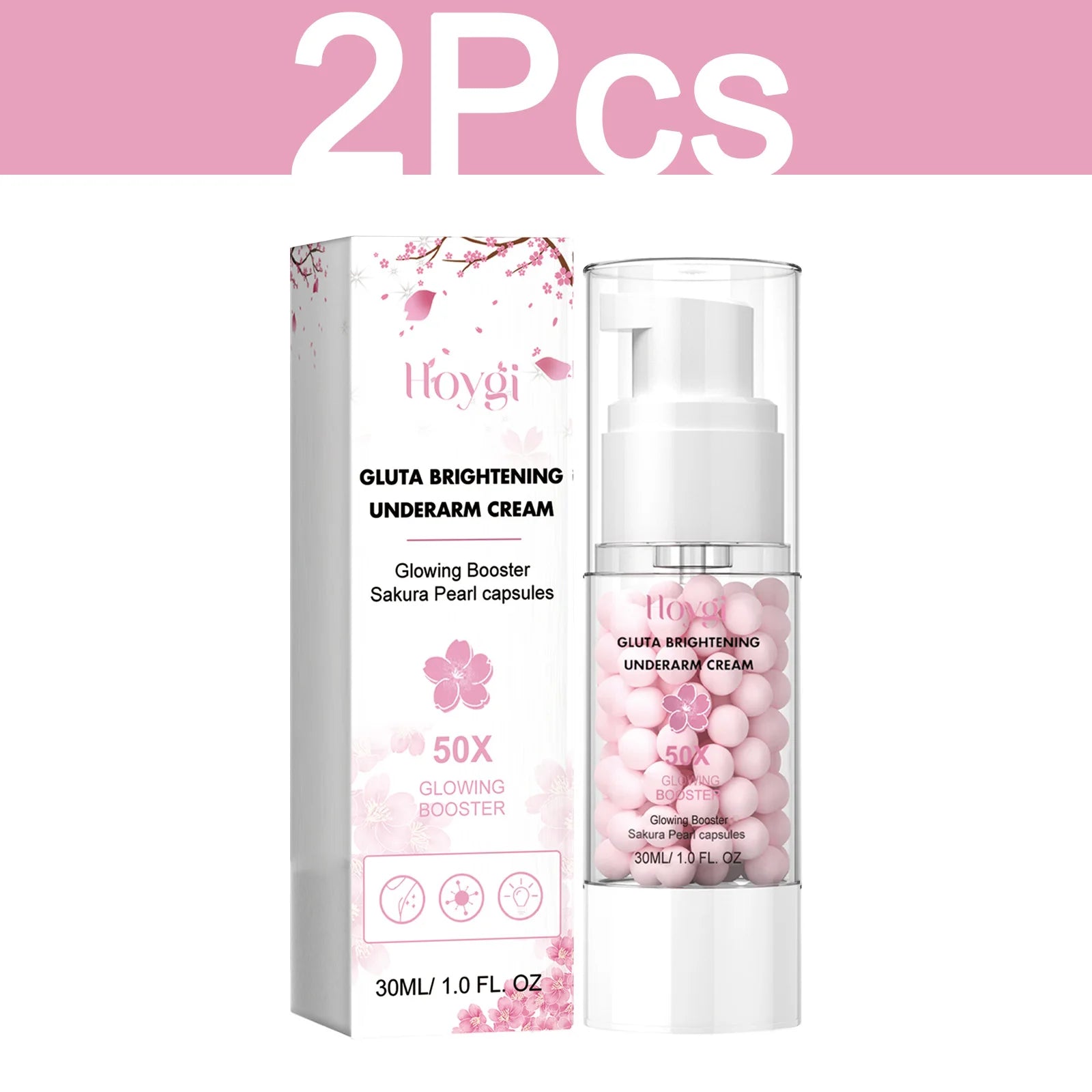 HOYGI Sakura Brighten Cream Improve Dull Reduce Melanin Glowing Skin for Underarms Knees Elbows Moisturize Bleaching Skin Care