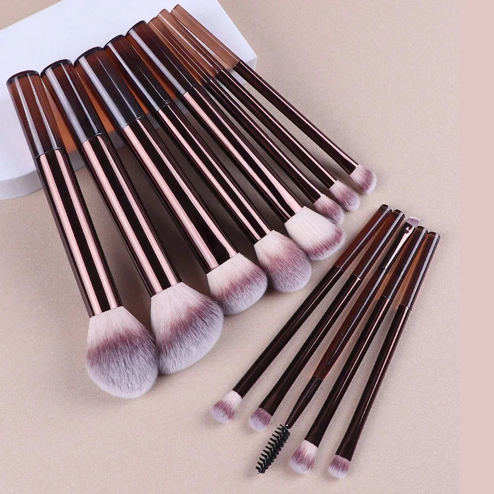 Soft Bristle Kabuki Blending Makeup Brush Set 13Pcs Foundation Eyeshadow Blush Cosmetic Tool Professional Salon Daily Facial Makeup Supply