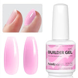 Nailpop 7 IN 1 Nail Glue Gel 15ml Gellack UV Nails Builder Gel Apex & Extension Soak off Base Gel Top Coat  HEMA FREE