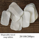 20/100/200pcs Portable Bath Hand Washing Slice Sheets Outdoor Travel Scented Foaming Soap Paper Bath Clean Soap Tablets