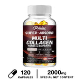 Multi Collagen Capsules - Collagen Skin Whitening & Anti-Aging - Vitamin C, Hyaluronic Acid, Gluten Free Supplement