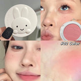 Monochrome Blush Palette Matte Peach Rouge Cute Bunny Rose Red Cheek Tint Blusher Powder Natural Face Contouring Shadow Makeup