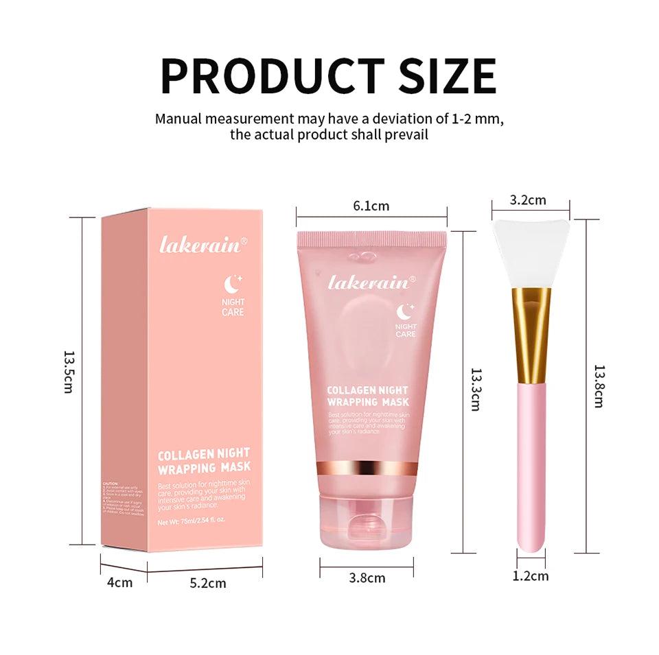 Collagen Overnight Wrapping Peel Off Facial Mask Moisturizing Reduce Fines Lines Dryness Hydration Brightening Korean Skin Care
