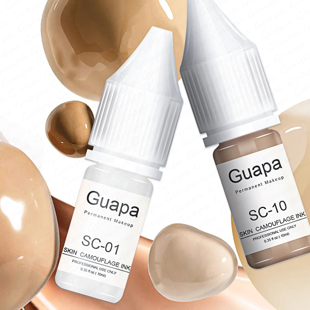Guapa 10ml Permanent Makeup Ink Stretch Mark Camouflage Pigments Skin Tone Scar Camouflage Tattoo Ink for Restore Skin Tone