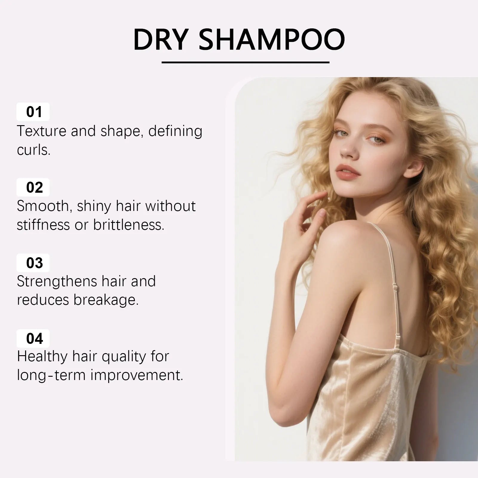 Dry Shampoo Spray Clean Lightweight Lasting Fluffy Quick-Drying Improve Hairing Quality Refreshes Smooth Hairs Soft Care Sprays