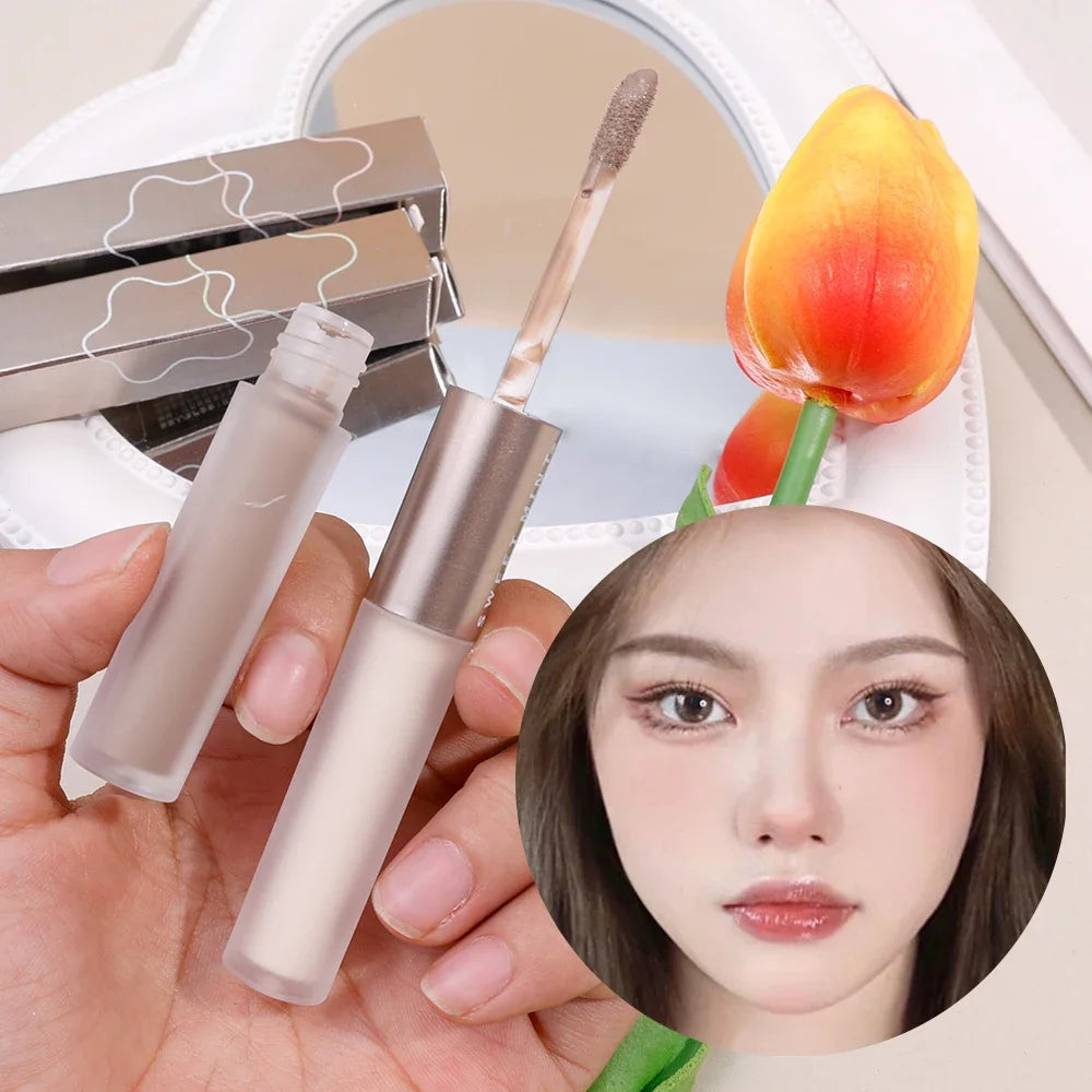 Double Head Face Contouring Stick 2 in 1 High Gloss Grey Brown Matte Nose Shadow Cream Brighten Highlighter Face Bronzer Makeup