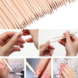 100Pcs Orange Wood Sticks for Nails Double Sided Cuticle Pusher Remover Nail Art Manicure Pedicure Tool for Manicure Pedicure
