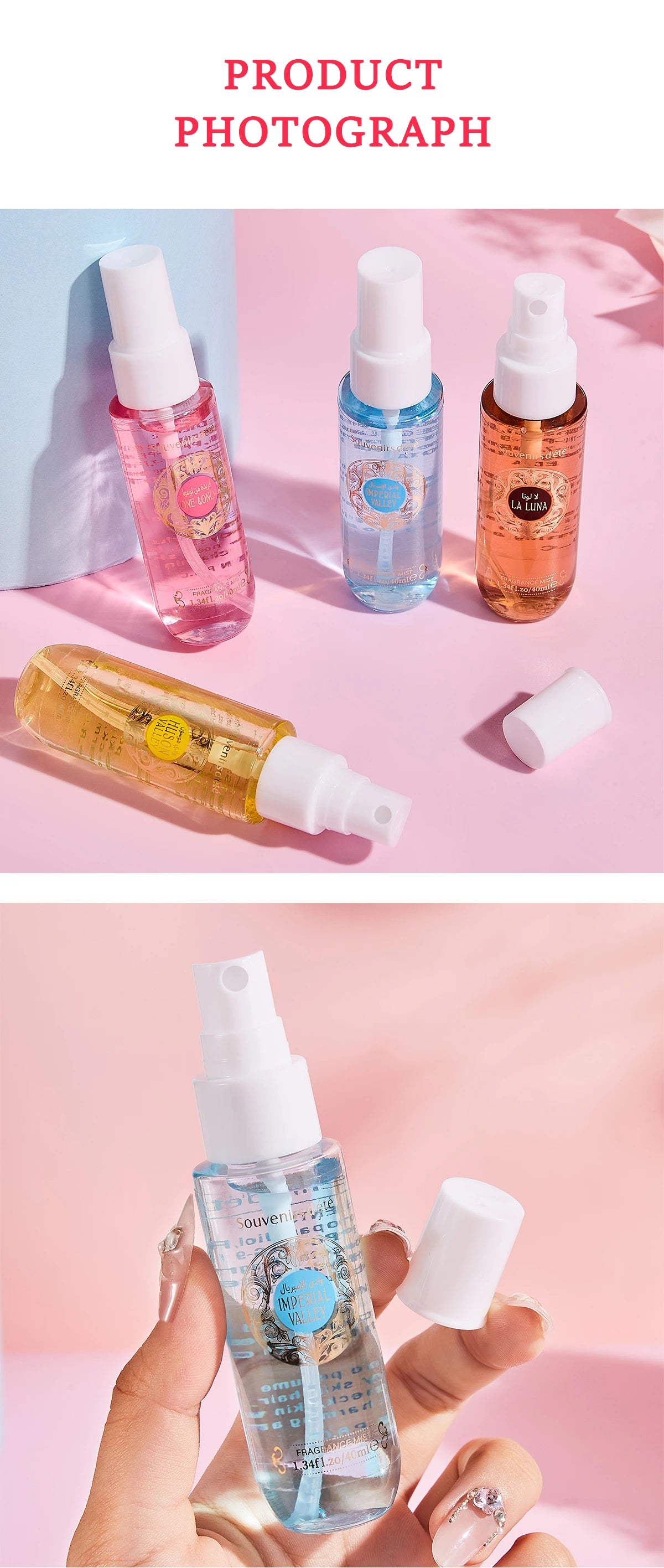 4pcs Women's Perfume Fragrance Set Box, Alcohol Free Body Spray, Lasting Fragrance and Fresh Fragrance, An Ideal Gift for Girls