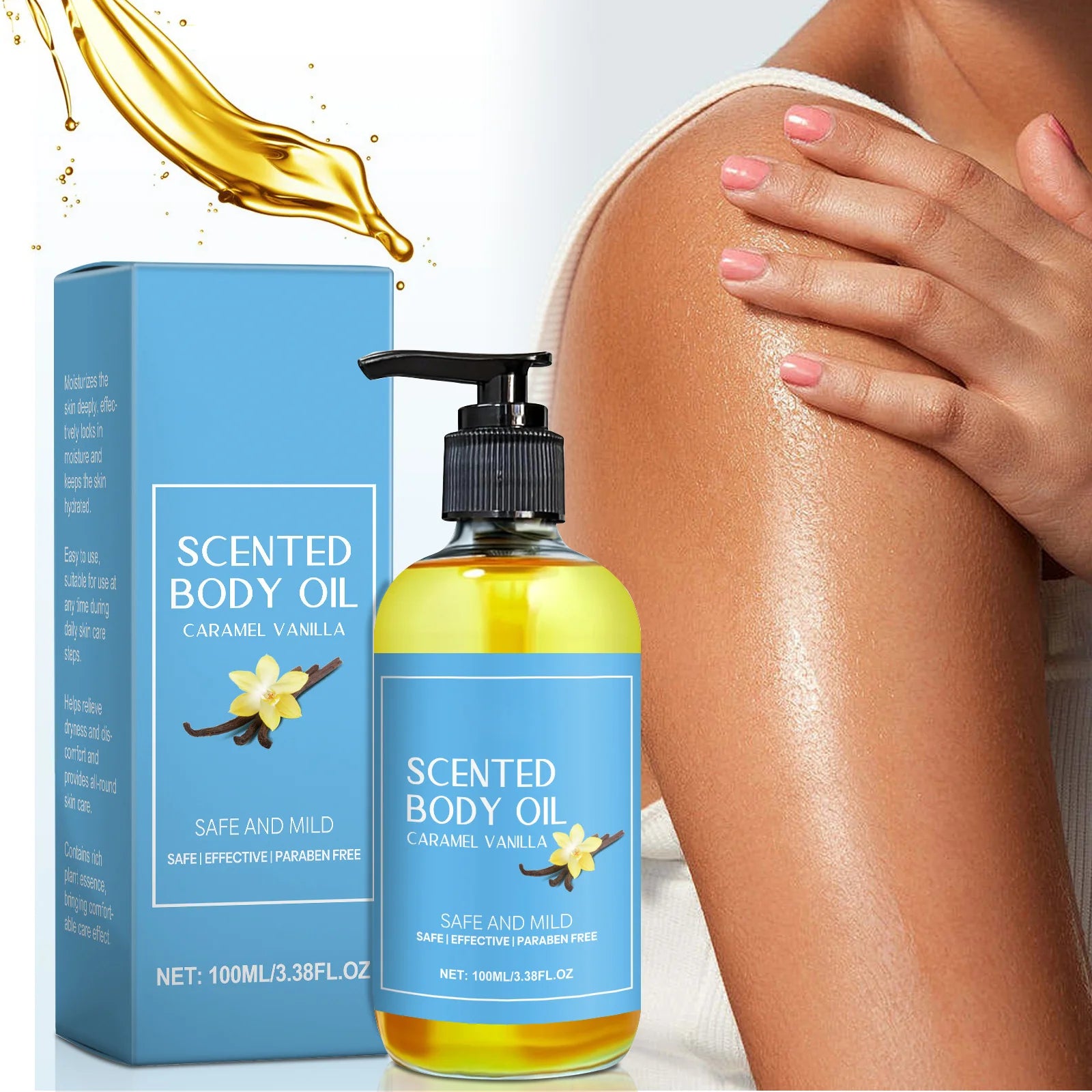 1-5pcs Stress Relief Body Oil with Vanilla - Deeply Moisturizes & Soothes Muscles, Herbal Formula for Relaxing Bath & Massage.