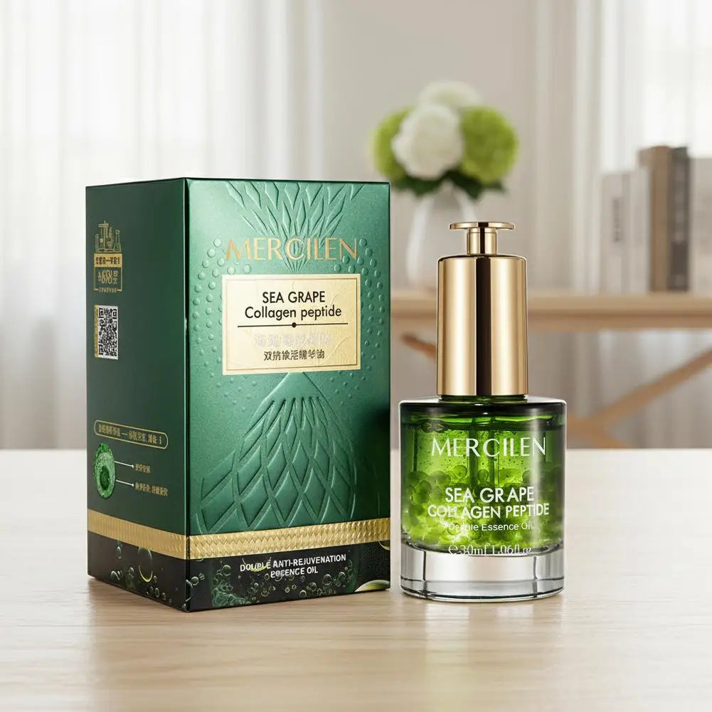 Sea Grape Collagen Peptide Double Essence Oil Facial Care Tightening Moisturizing Brightening Face Serum Korean skin care