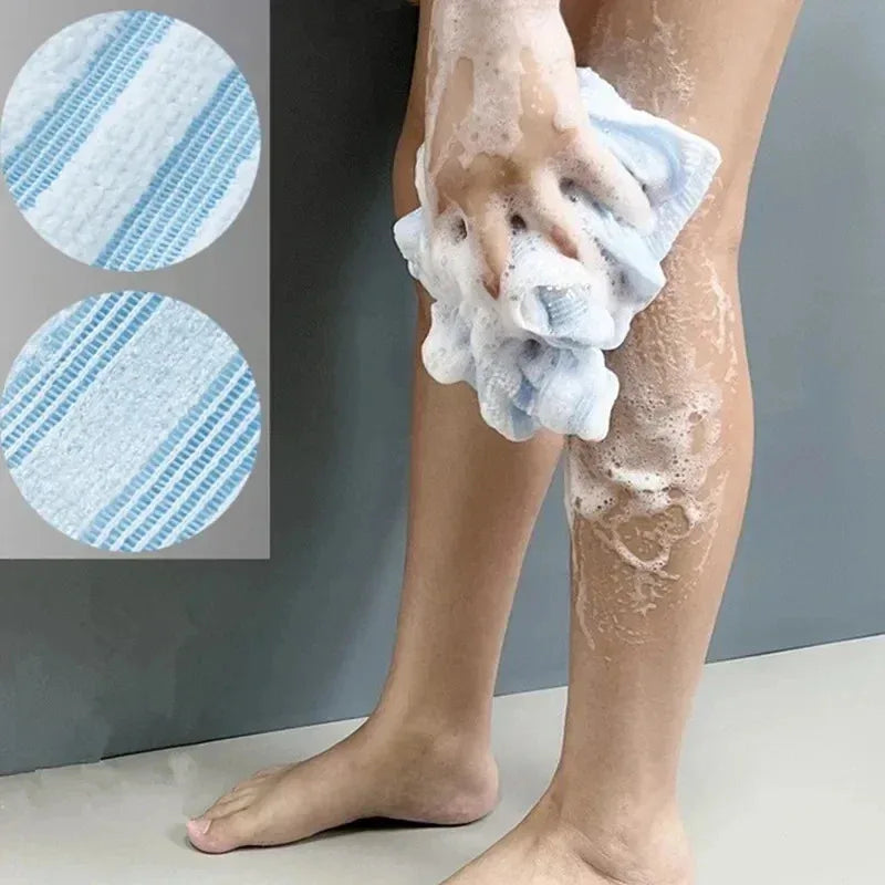 Ultra-Long Exfoliating Back Towel with Silver Ions, Antibacterial, Multifunctional for Shower, Bath, Abundant Foam