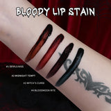 Gothic Bloody Lip Stain Matte Dark Red Green Halloween Lip Glaze Tint Knife Shaped Bottle Vampire Lipstick Makeup Waterproof