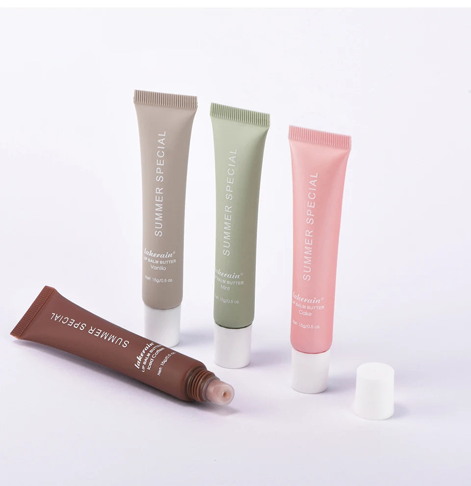 Moisturizing Lip Butter Balm 4 Counts/set Hydrating Lip Balm Plumping Lip Oil Lip Stick Glossy Lip Glaze Stick Plumping Lip Cosm