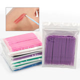 100PCS/Bag Bamboo Eyelash Extension Cleaning Swabs Lash Lift Glue Remover Applicators Microblade Makeup Micro Brushes Tools