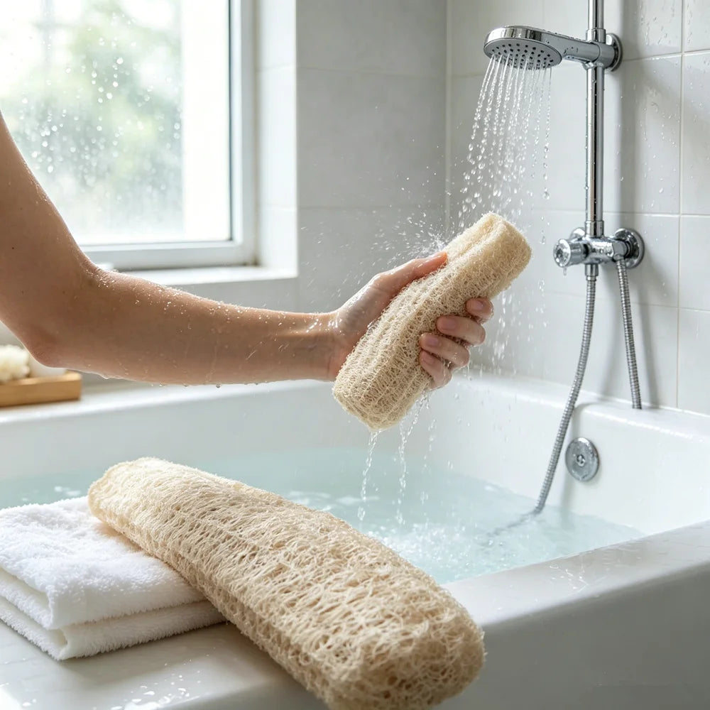 Natural Loofah Multi-Purpose Eco-Friendly Body Shower Sponge Home Cleaning Brush Exfoliating for Skin Tough on Stain Bathroom