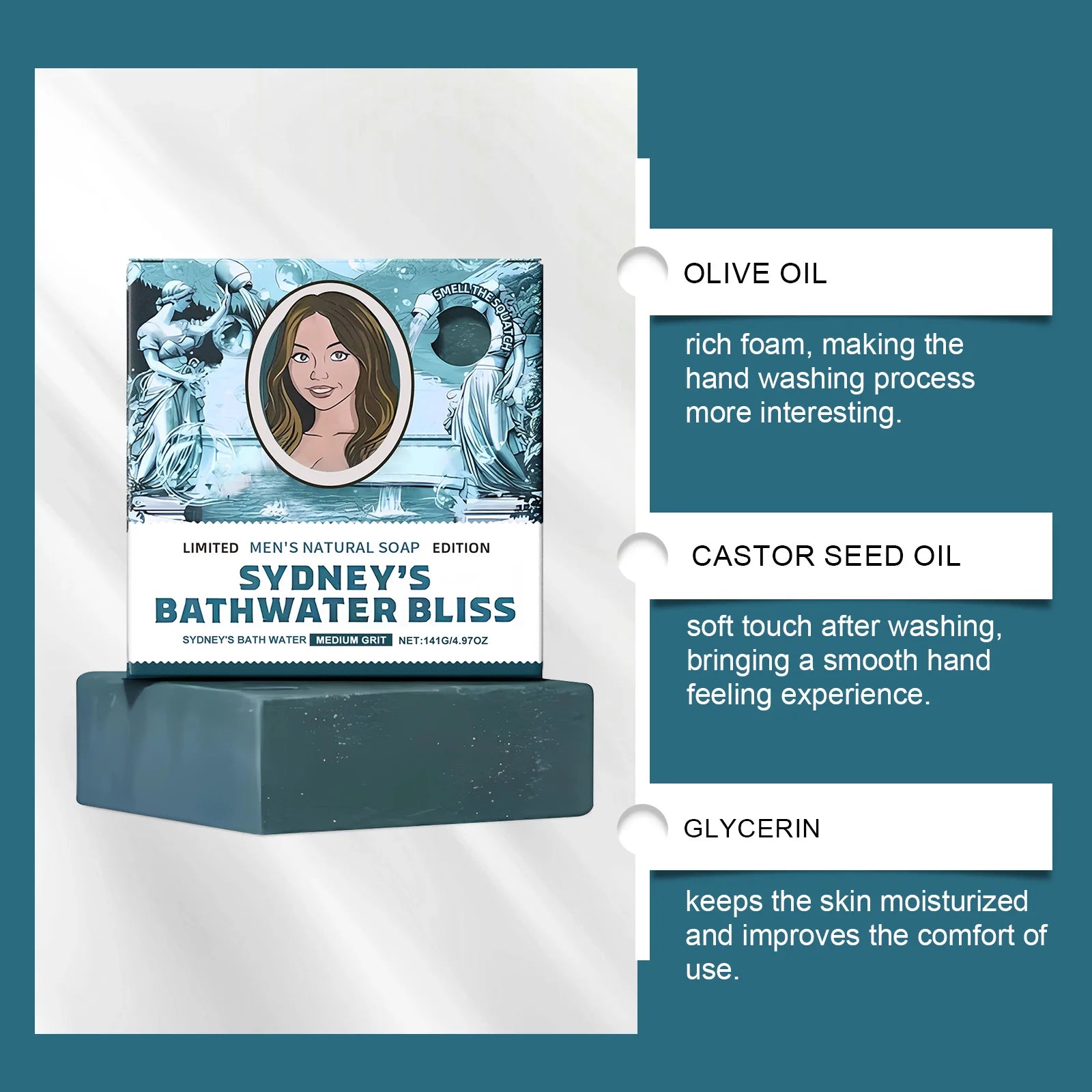 Deep Cleansing Skin Bath Soap Refreshing Invigorating Relieves Fatigue Controls Oil Odor Fresh Natural Fragrance Cleanses Skin