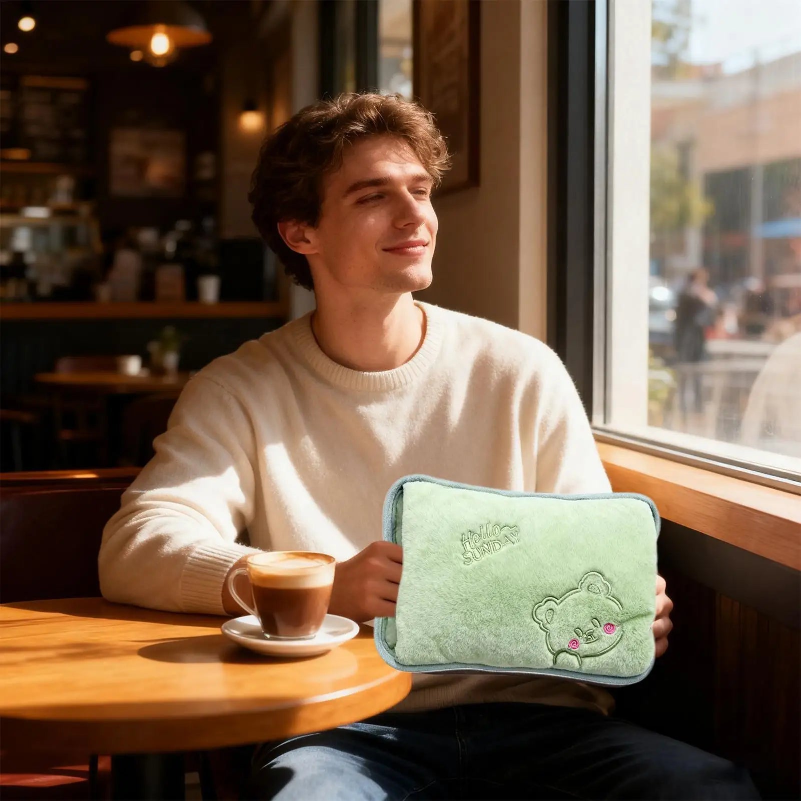 Rechargeable Electric Hot Water Bottle Hand Warmer Heat Pad for Period Cramps Muscle Pain Back Neck Shoulder Legs Home Office