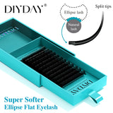 DIYDAY Ellipse Flat Eyelash Extensions 0.15 0.20 Super Softer Individual Flat Lashes Natural Look False Eyelashes for Makeup