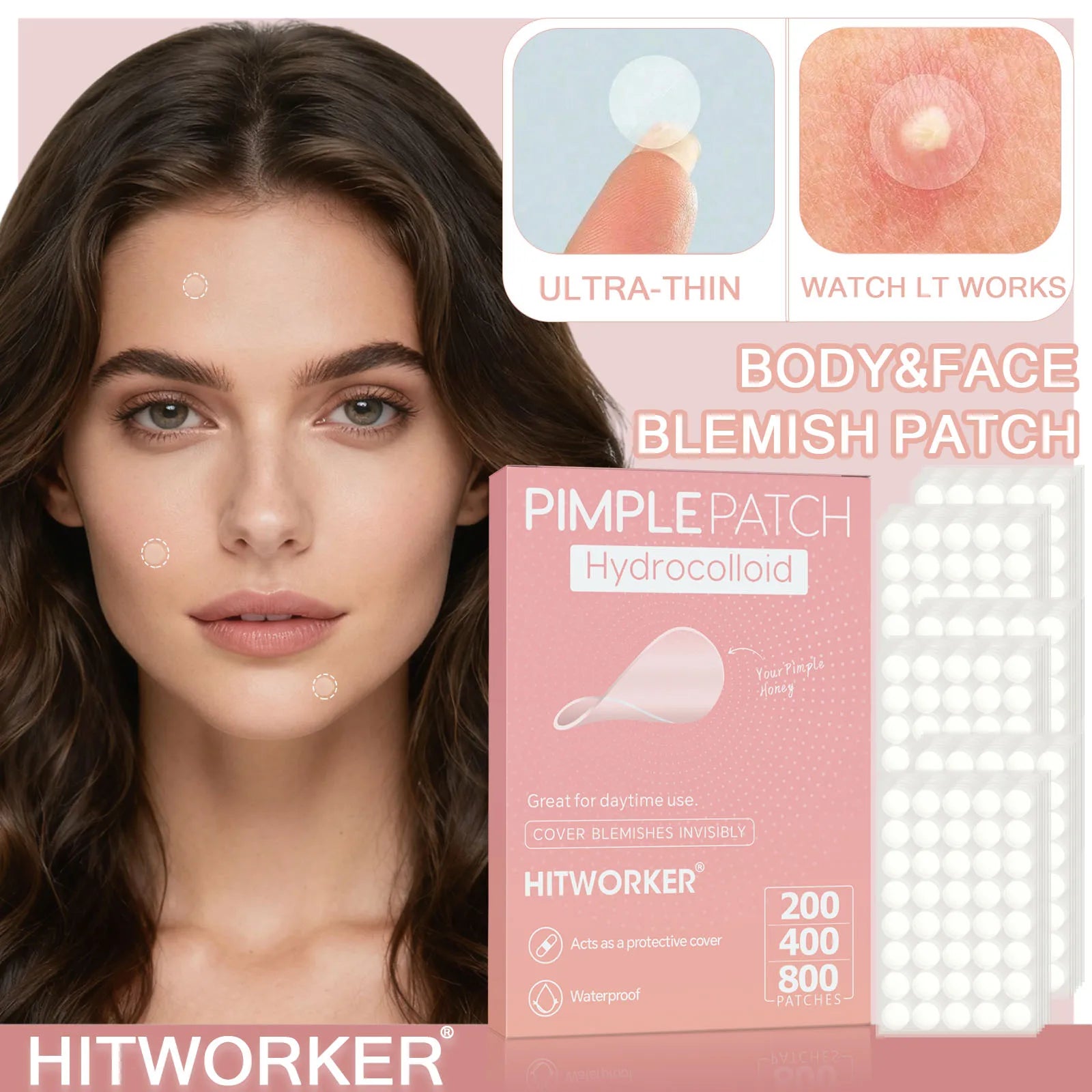 200/400/800PCS Hydrocolloid Pimple Patch Acne Spot Cover Invisible Blemish Stickers Oil Absorbing Face Care
