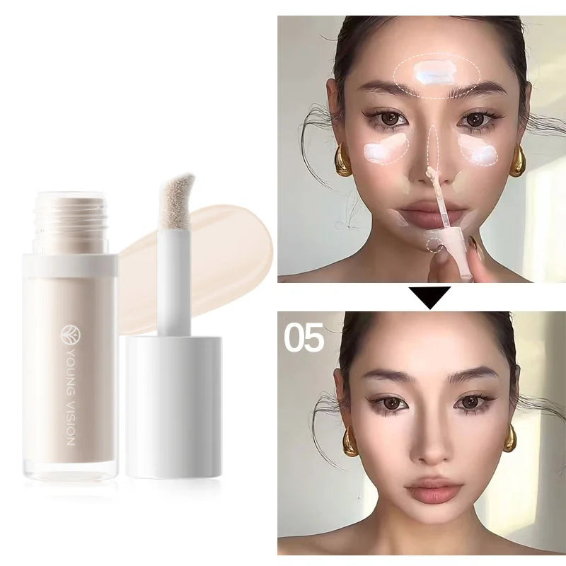 4-Color 3D Face Contour Liquid Bronzer Shade Smooth Highlight Mirror Lasting Natural Nose Shadow Waterproof Brighten Makeup