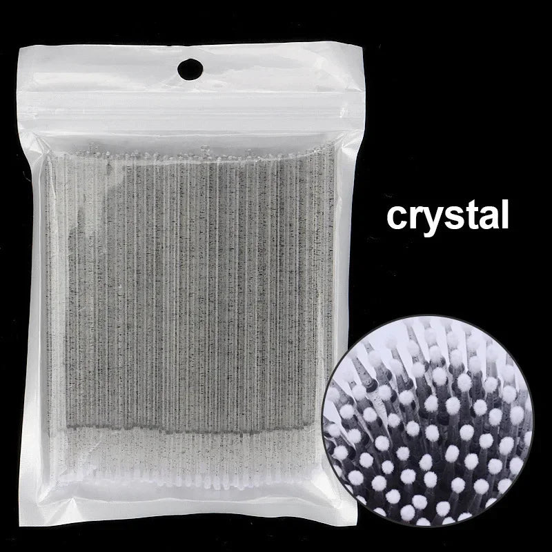 500/1000PCS Crystal Colorful Eyelash Cleaning Micro Brush Beauty Makeup Remover Tool Wholesaler