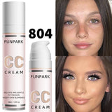30ml 1Pc Color Correcting CC Cream Facial Foundation Waterproof Concealer Whitening Liquid Foundation Korean Makeup Cosmetics