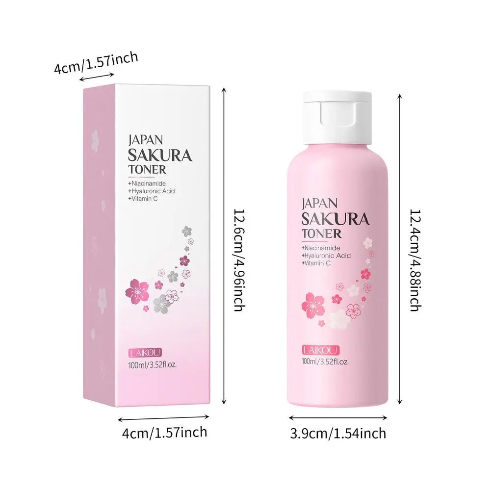 100ML Sakura Face Toner Brightening Hydrating Moisturizing Oil Control Deep Hydration Moisturizer Feels Light Serum Skin Care