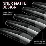 Luxury False Nail Tips Soft Gel Fingertip Semi-matte Capsules Almond French Coffin Full Cover Artificial Fake Nails Extension