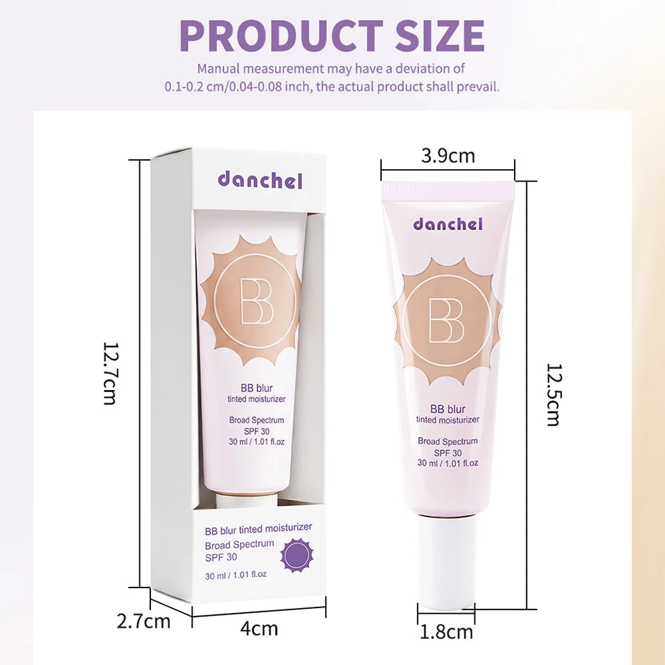 SPF30 BB Blur Tinted Moisturizer Medium Coverage Even Skin Tone Lightweight Sun Protection Face Makeup