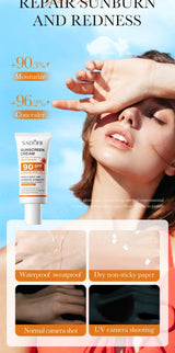 SADOER Spf 90+ Sunscreen For Face Whole Body Use Protector Solar UV Resistant Repairing Solar Blocker Facial Sunscreen