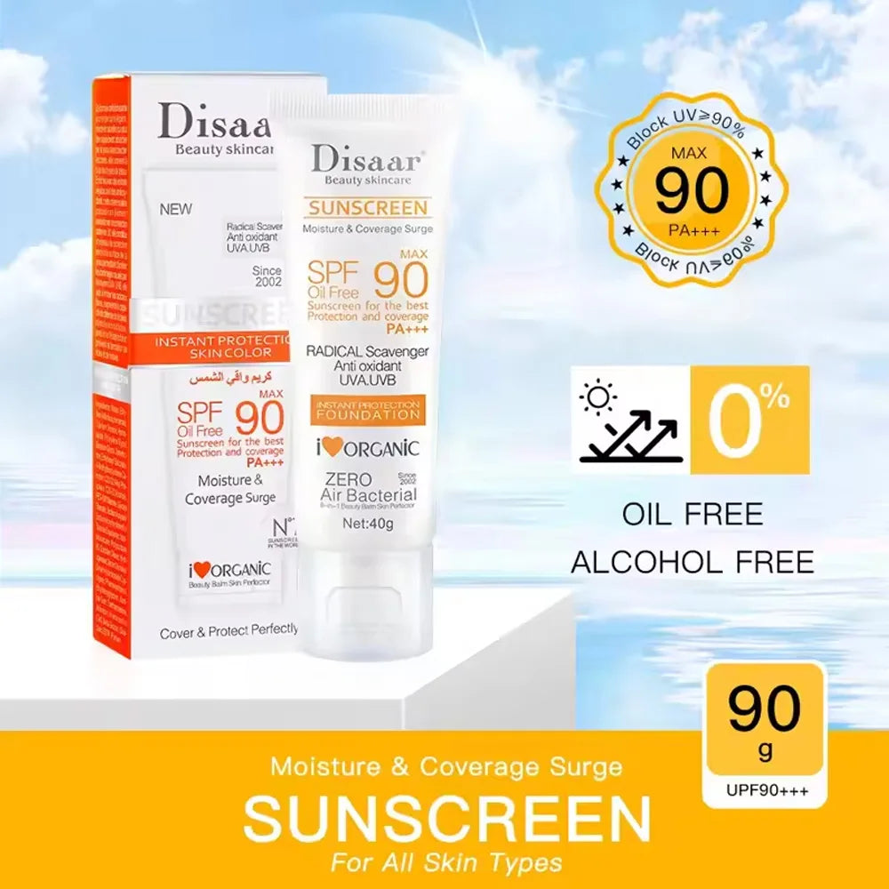 Disaar Facial Sunscreen Cream SPF 90 Body Protector Solar Lotion Original Facial Body Moisturizing UV Protection Sun Sunblock
