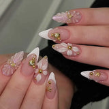 24 false nail pieces shipped randomly, Instagram-style false nails, wearable full-coverage almond-shaped press-on nails.