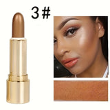 1pc/3pcs/Highlight And Contour Stick, Side Shadow Face Concealer Highlighter Stick, Golden Tube Pearl Shimmering Concealer Stick