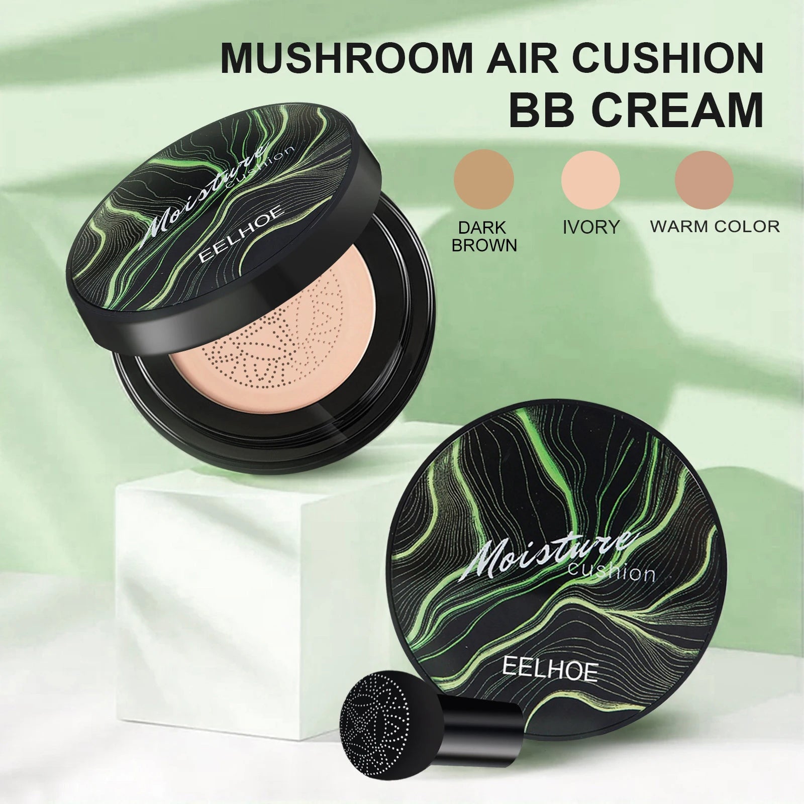 Instant Blur Mushroom Head Air Cushion BB Cream Foundation Full Coverage Matte Face Makeup Long Lasting Moisturizing Skin Tint