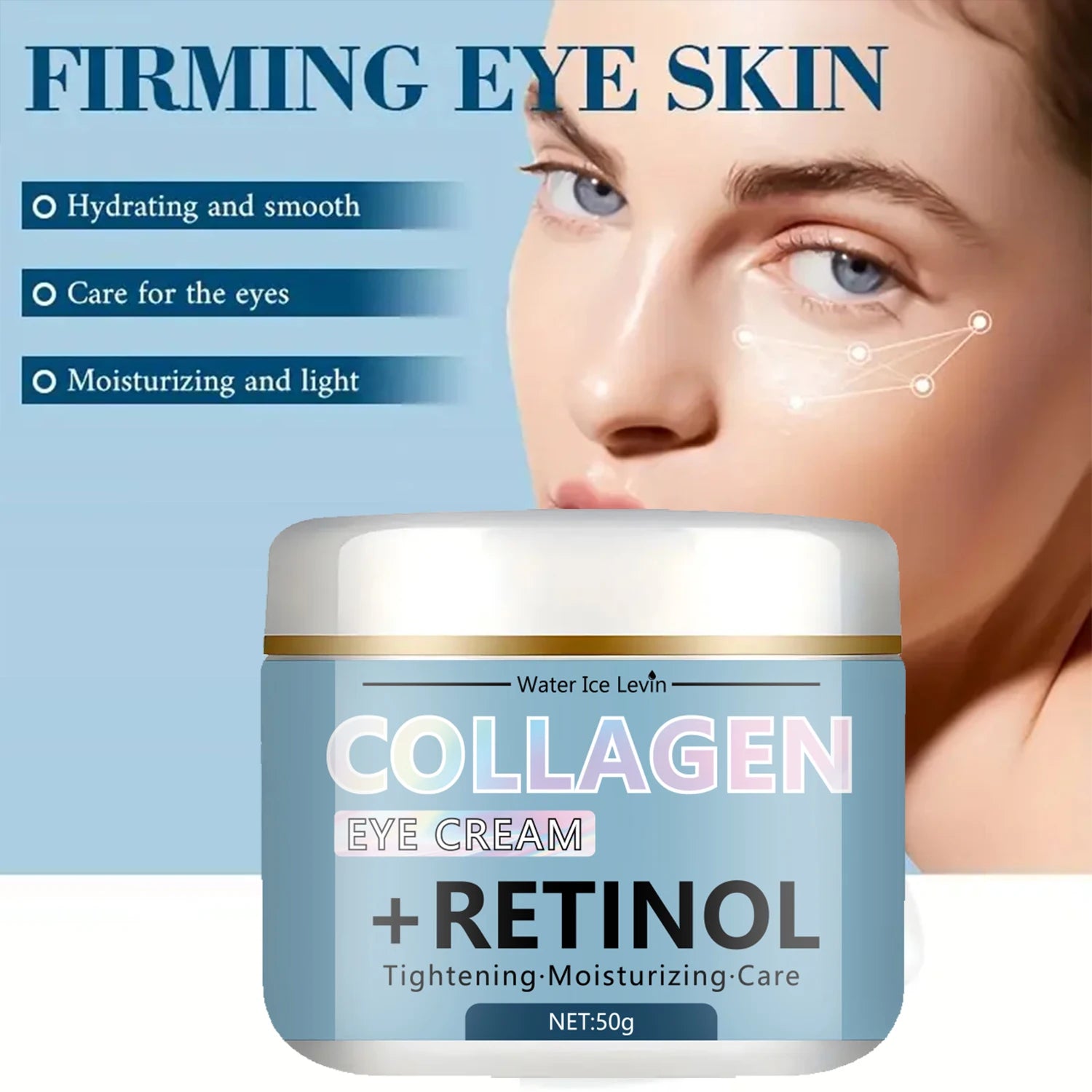 Water Ice Levin Collagen & Retinol Eye Cream: Ice Cream Texture for Deep Moisturizing, Tightening & Caring Easy to Absorb