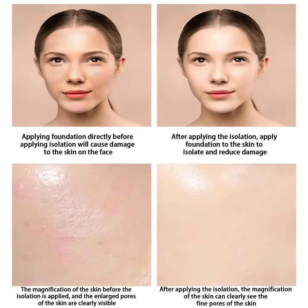 Face Makeup Primer Tri-color Cream Contour Color Isolation Waterproof Makeup Foundation Natural Makeup Base Cream 40g