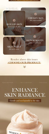 BIOAOUA Rice Pulp Bath Salt Scrub Gentle Exfoliating Body Scrub for Soft Smooth Skin Exfoliator Moisturize and Nourish