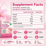 Collagen Peptides Glutathione Vitamin C Powder 30 Sachets, Marine Collagen Drink Mix for Beauty Wellness Support Adults 180g