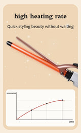 EU Plug 0.51"  Curling Iron, Constant Temp Hair Care, Auto Shutoff, Anti-Scald Stand, Perfect for Wool Curls