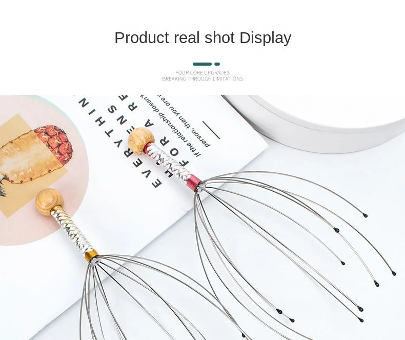 Octopus Head Massager Scalp Massager Relaxation Relief Body Massager Remove Muscle Tension Tiredness Metal Head Relax Massager
